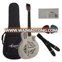 Custom Aiersi brand Matt Metal Body Tricone Resonator Guitar for sale